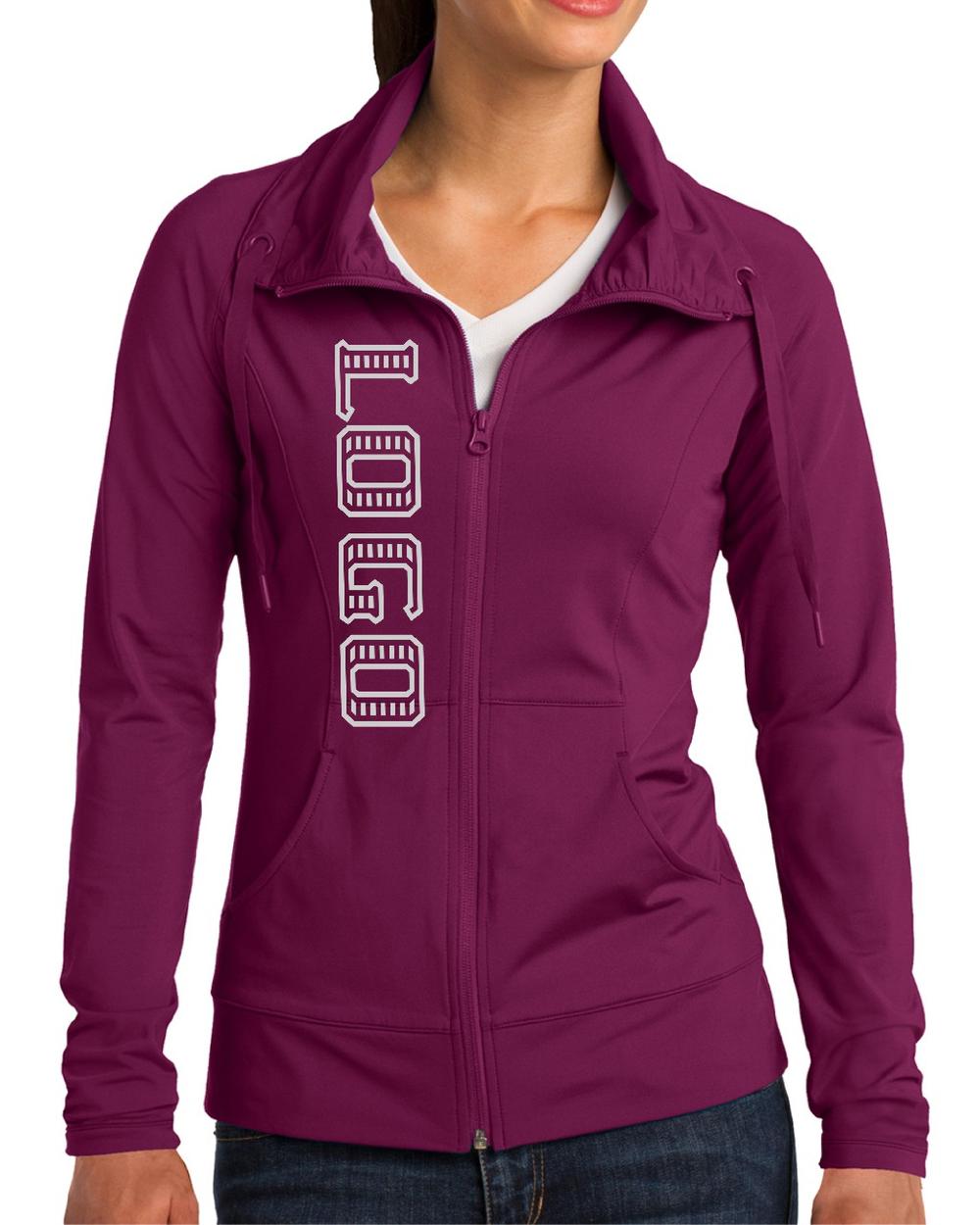 Sport-TEK Women's Wick Stretch ColorBlock Custom Jacket, color: Pink Rush
