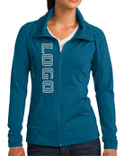 Sport-TEK Wick Stretch ColorBlock Custom Jacket, color: Peacock Blue