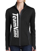 Sport-TEK Stretch Contrast Full-Zip Custom Sports Jacket, color: Black/Charcoal Grey