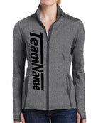 Sport-TEK Stretch Contrast Full-Zip Custom Sports Jacket, color: Charcoal Grey Heather/Charcoal Grey
