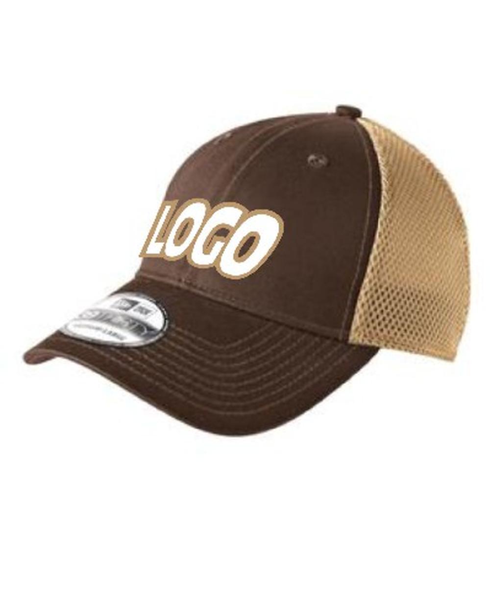 New Era Stretch Mesh Custom Cap, color: Chocolate/Khaki