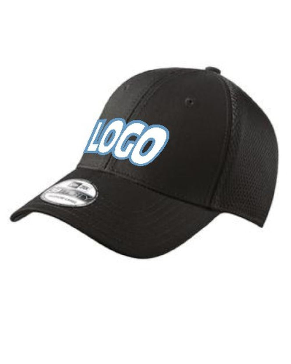 New Era Youth Stretch Mesh Custom Cap, color: Black