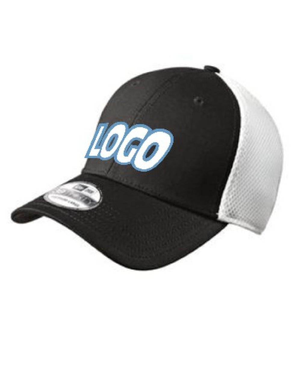New Era Youth Stretch Mesh Custom Cap, color: Black/White