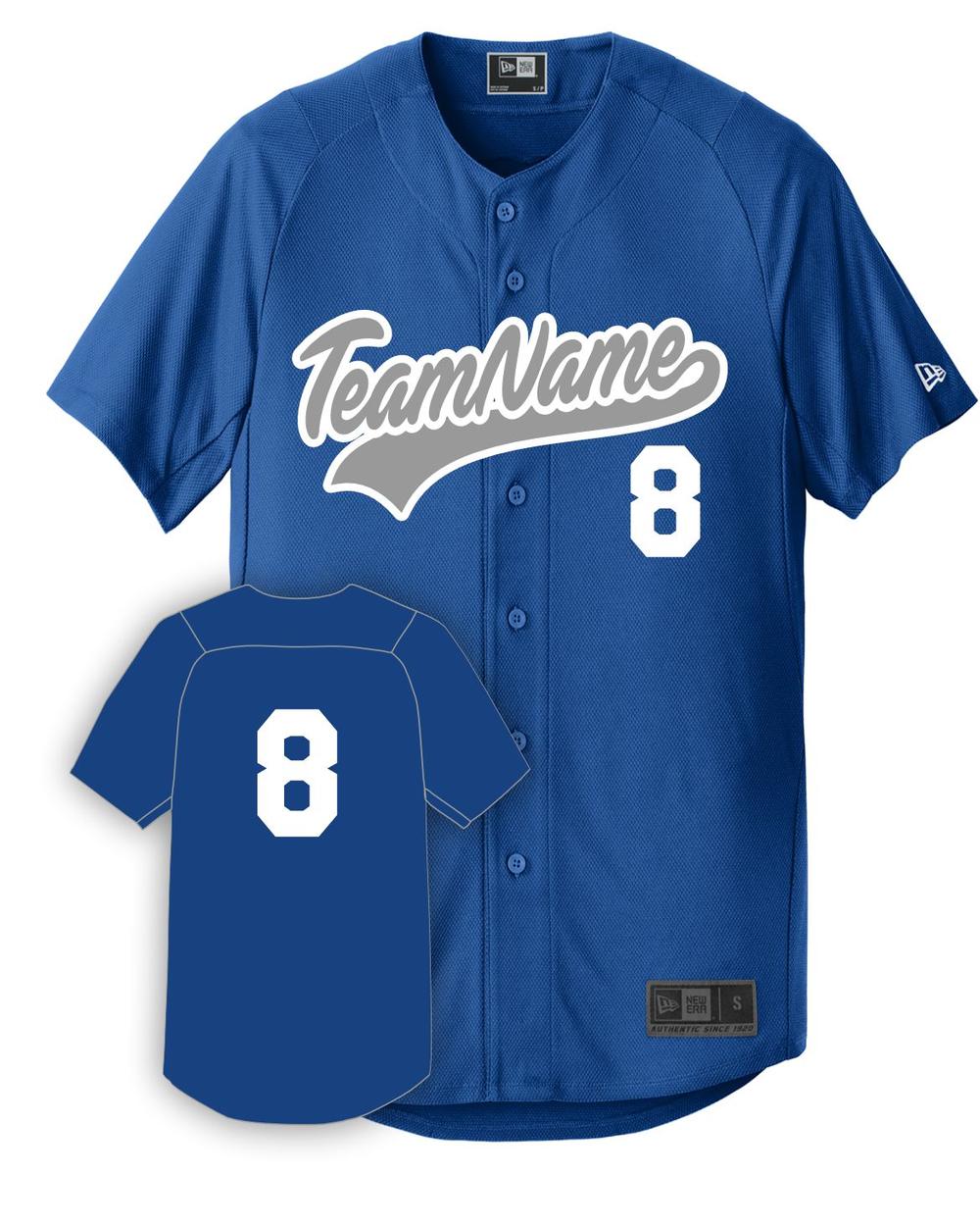 New Era Men's Diamond Full-Button Custom Baseball Jersey, color: Royal