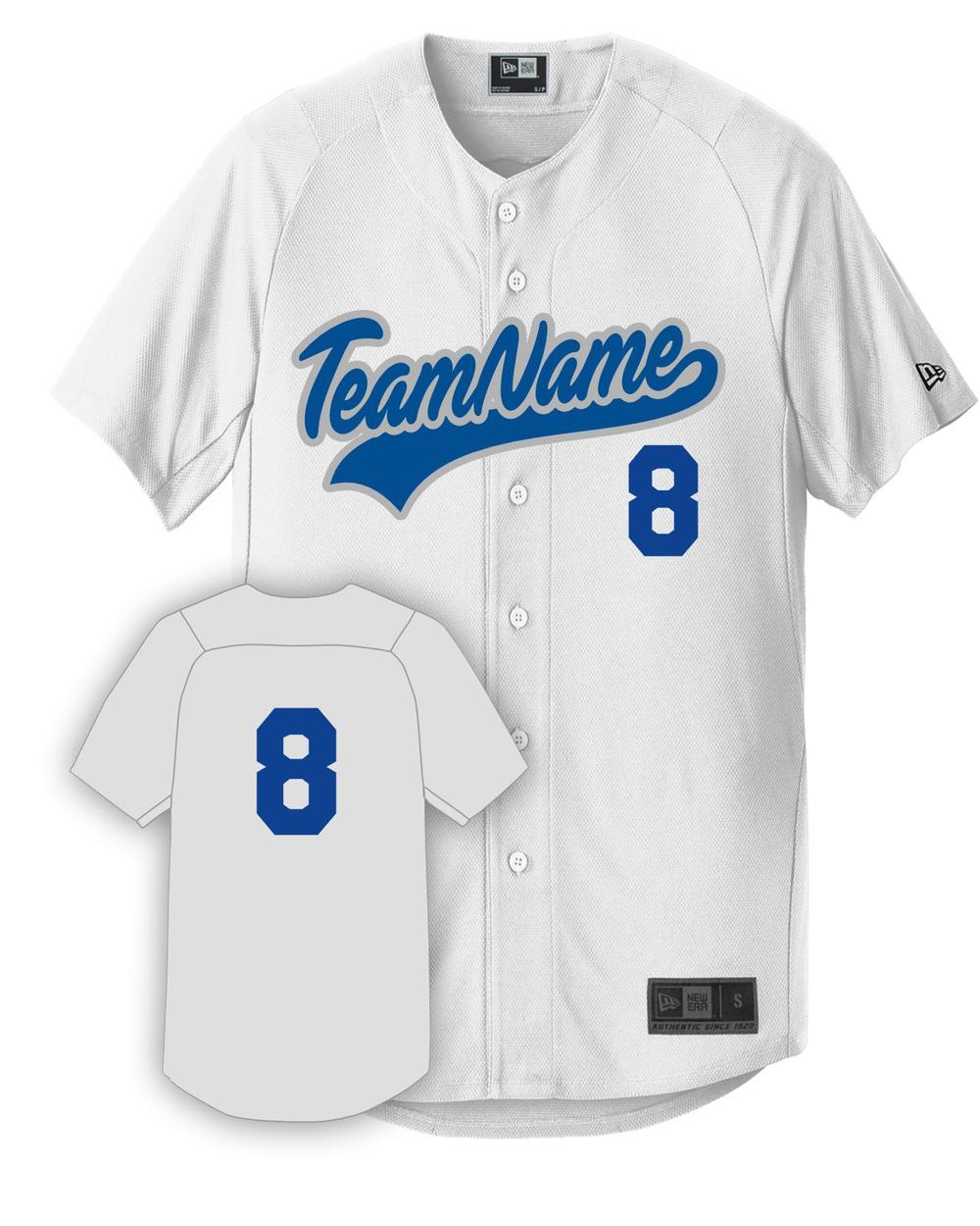 New Era Diamond Full-Button Custom Baseball Jersey, color: White