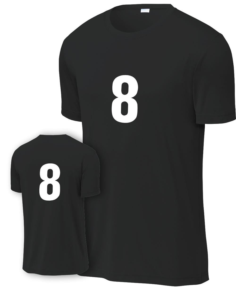 P&C Men's Numbered Performance T-Shirt, color: Jet Black