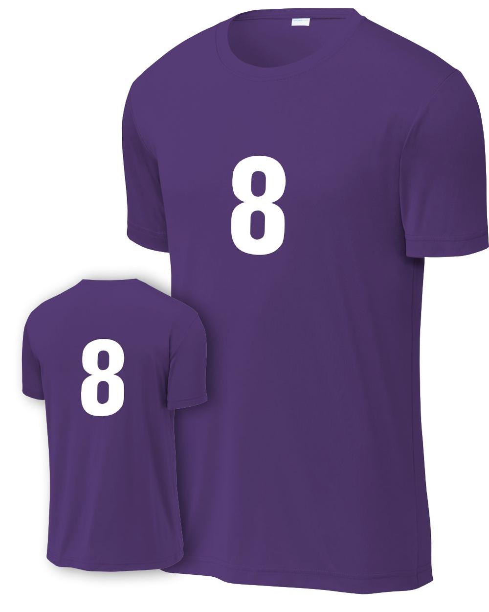 P&C Men's Numbered Performance T-Shirt, color: Team Purple