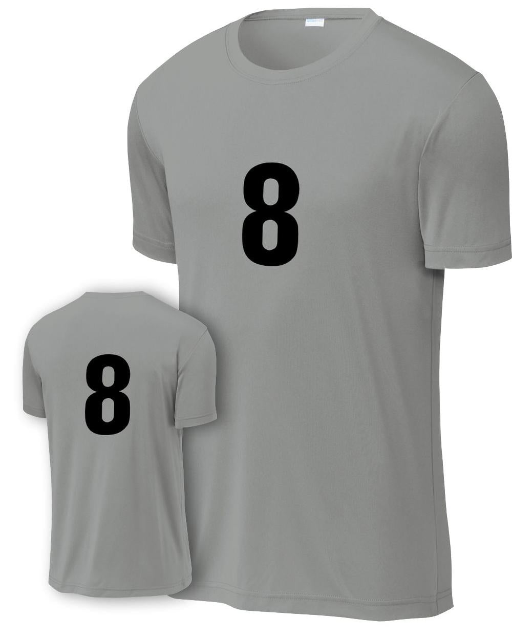 P&C Men's Numbered Performance T-Shirt, color: Grey Concrete