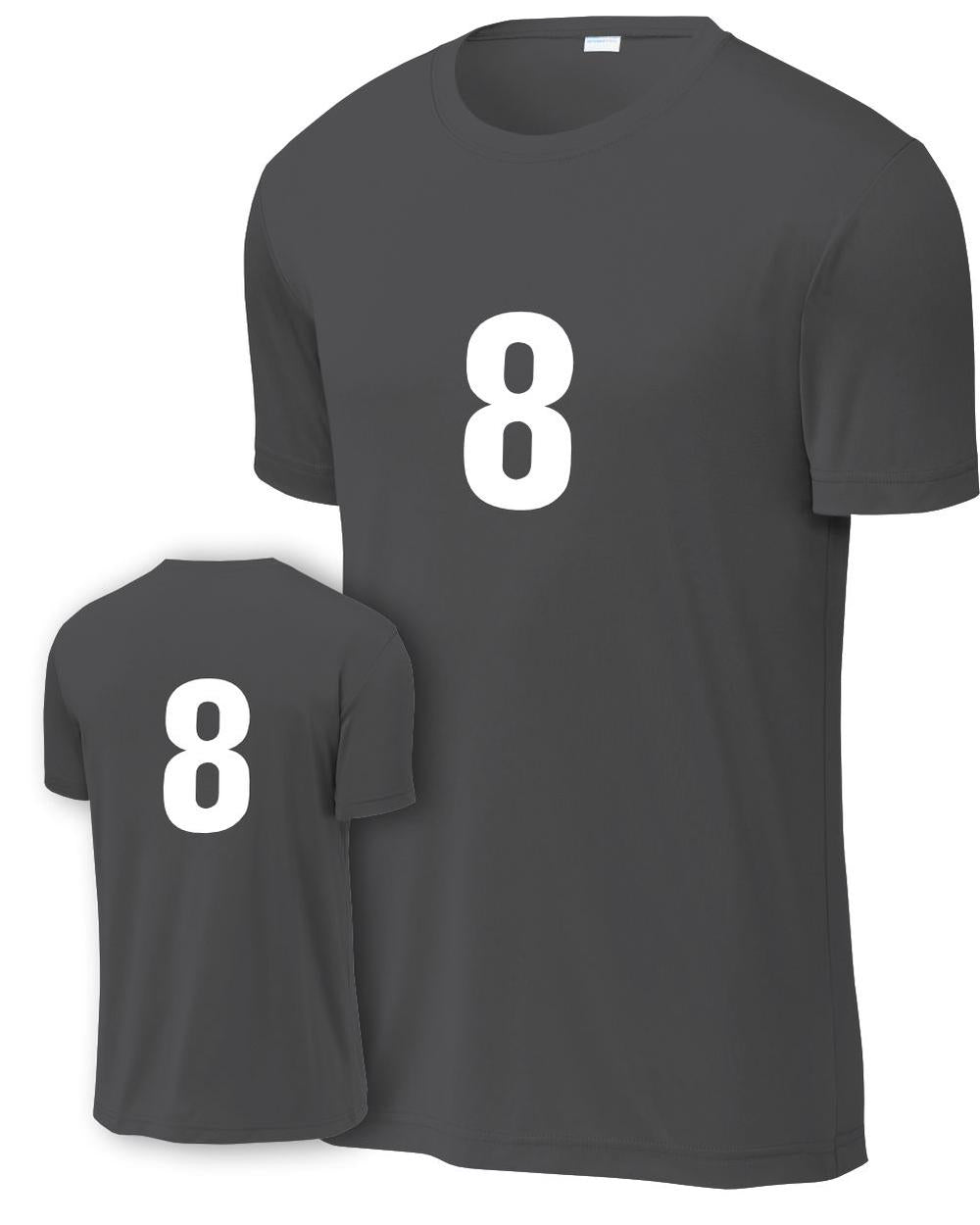 P&C Men's Numbered Performance T-Shirt, color: Charcoal