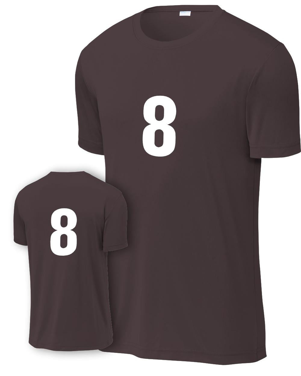 P&C Men's Numbered Performance T-Shirt, color: Athletic Maroon