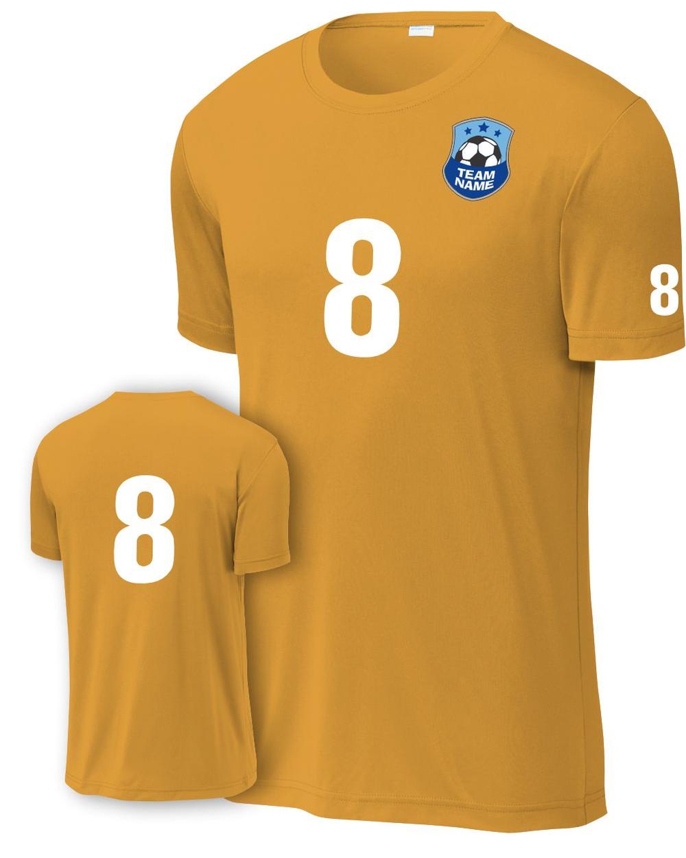 P&C Score Custom Soccer Jersey, color: Gold