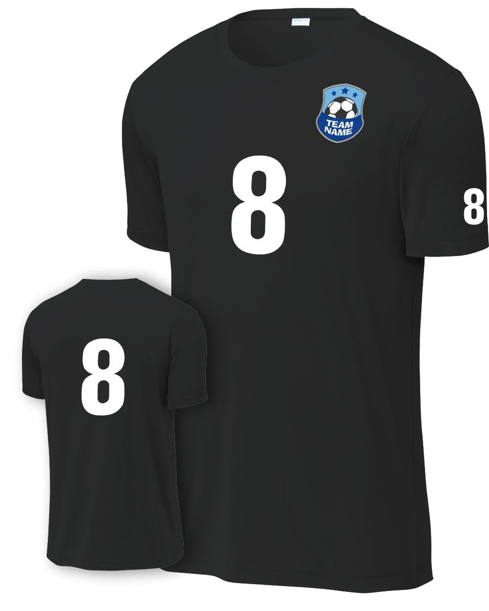 P&C Score Custom Soccer Jersey, color: Jet Black