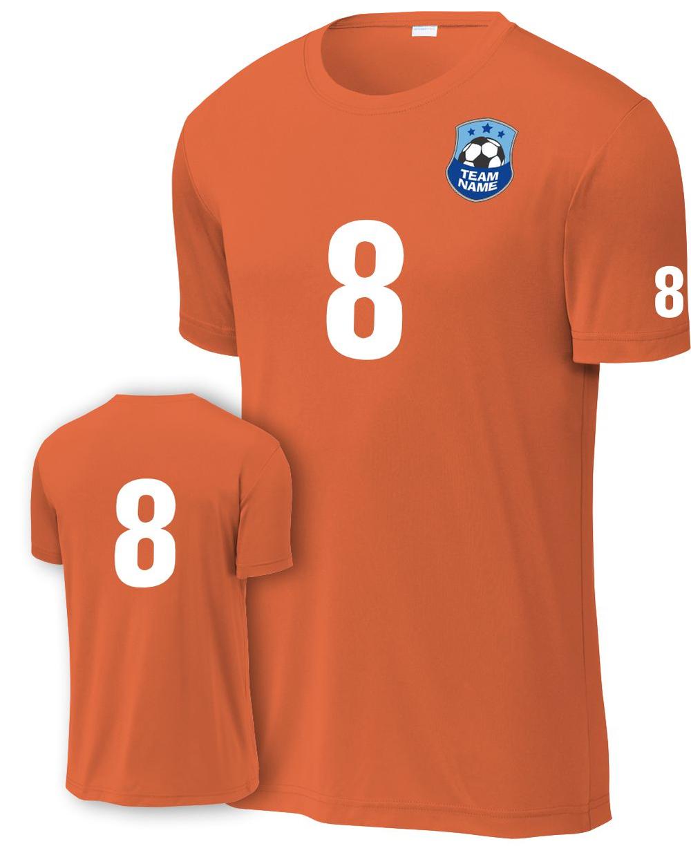 P&C Score Custom Soccer Jersey, color: Neon Orange
