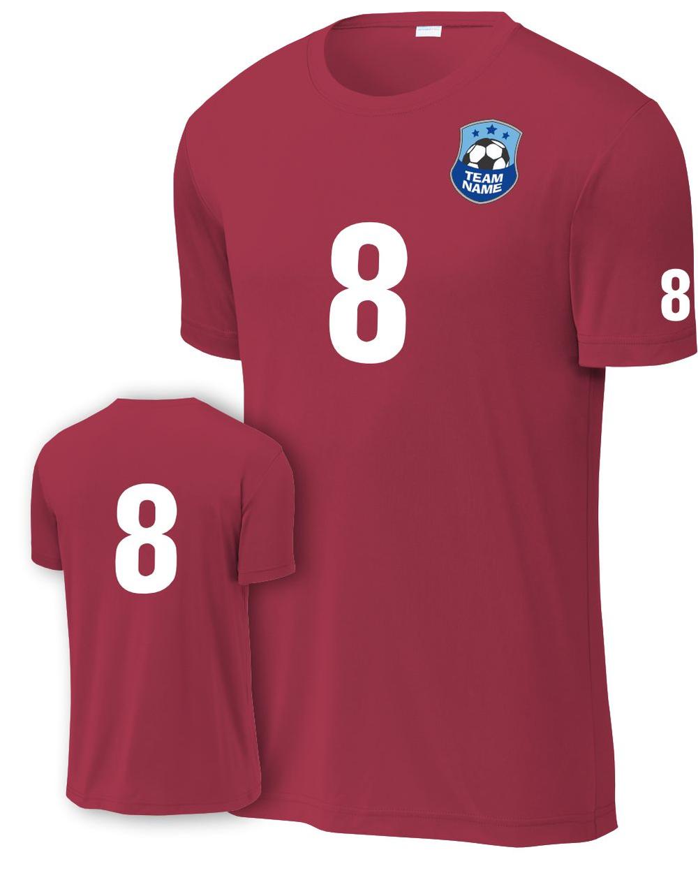 P&C Men's Score Custom Soccer Jersey, color: Red