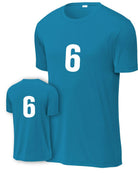 P&C Numbered Performance T-Shirt, color: Neon Blue