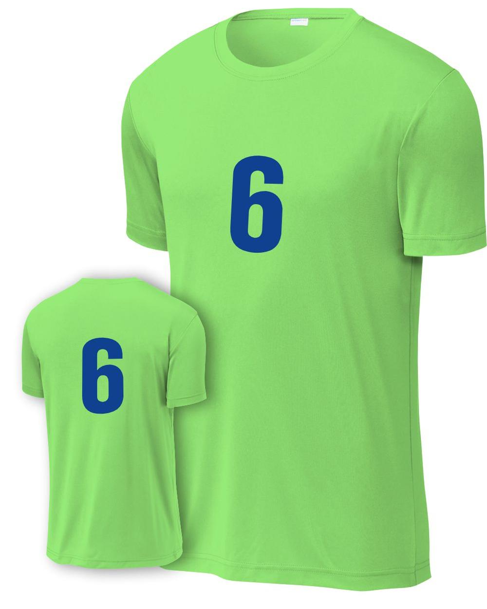 P&C Youth Numbered Performance T-Shirt, color: Neon Green