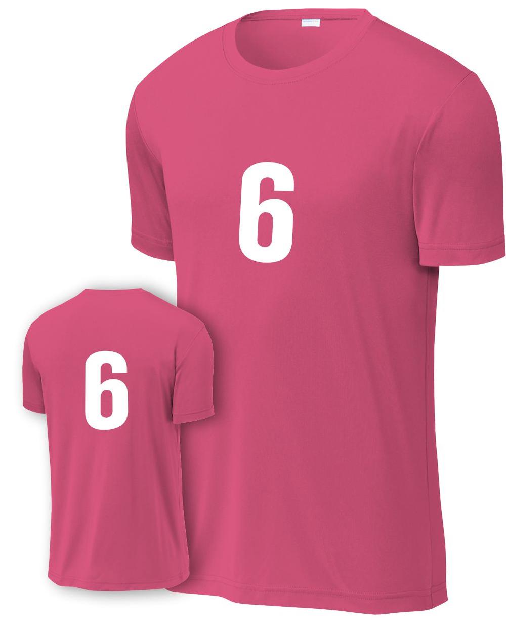 P&C Youth Numbered Performance T-Shirt, color: Neon Pink