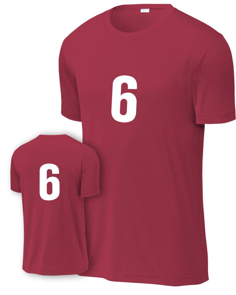 P&C Youth Numbered Performance T-Shirt, color: Red