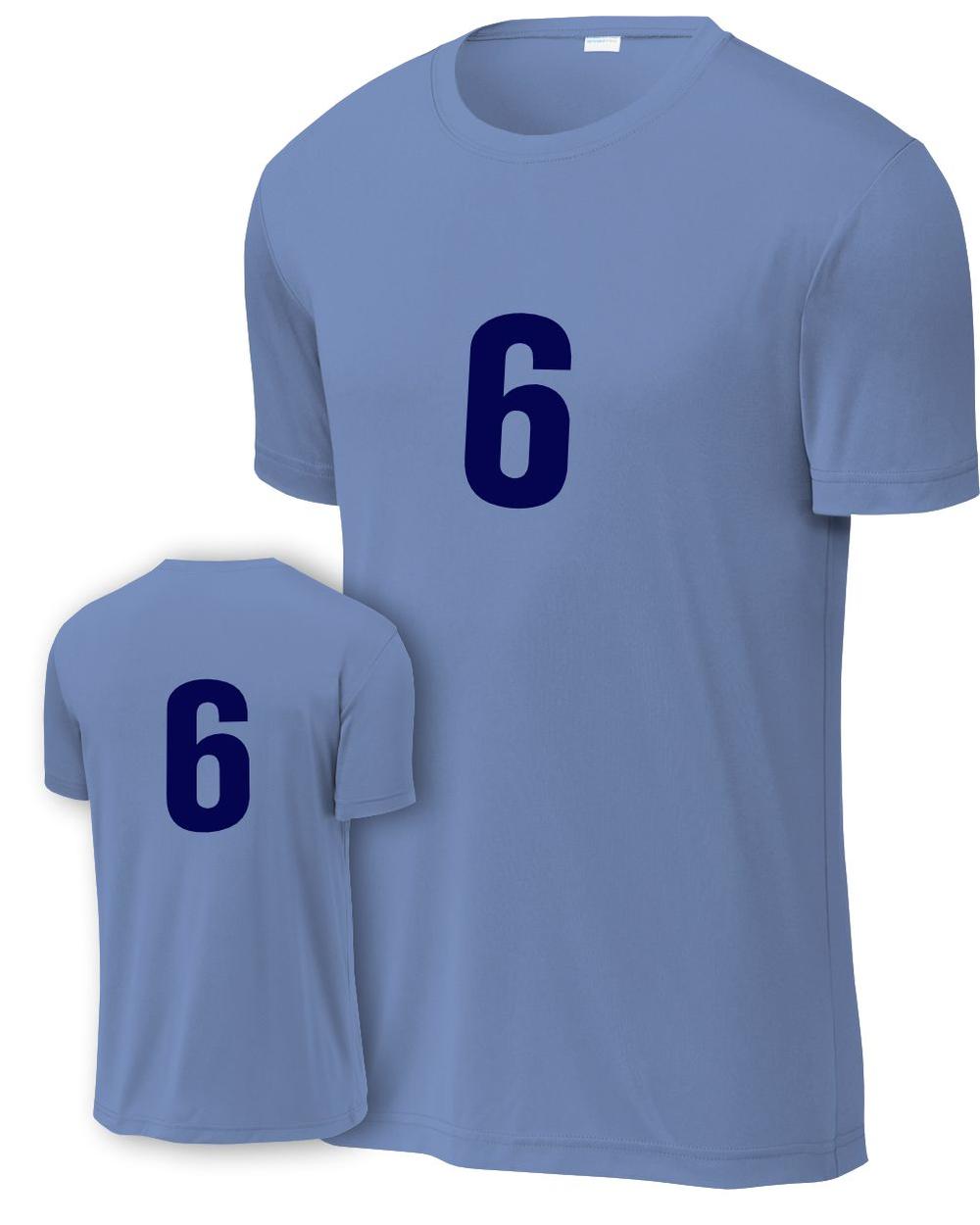 P&C Youth Numbered Performance T-Shirt, color: Carolina Blue