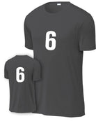 P&C Numbered Performance T-Shirt, color: Charcoal
