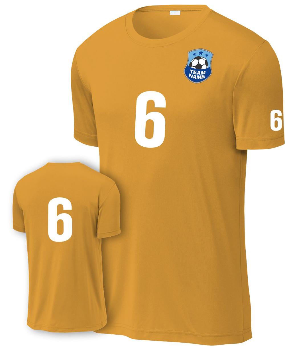P&C Score Custom Soccer Jersey, color: Gold