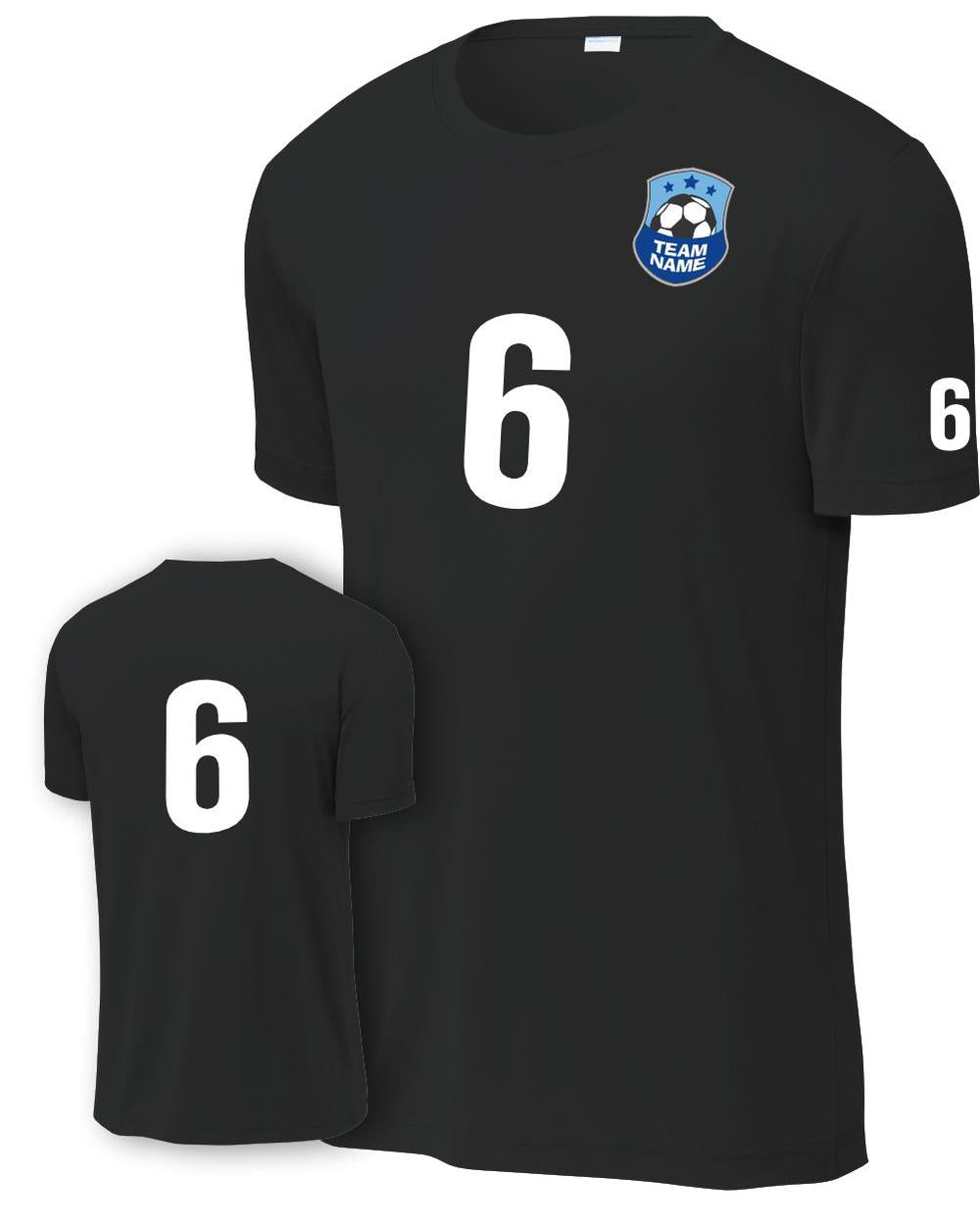 P&C Score Custom Soccer Jersey, color: Jet Black
