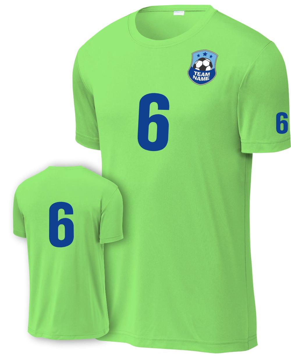 P&C Score Custom Soccer Jersey, color: Neon Green