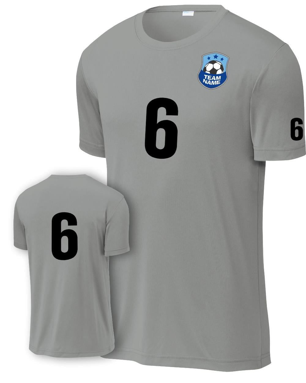 P&C Youth Score Custom Soccer Jersey, color: Grey Concrete