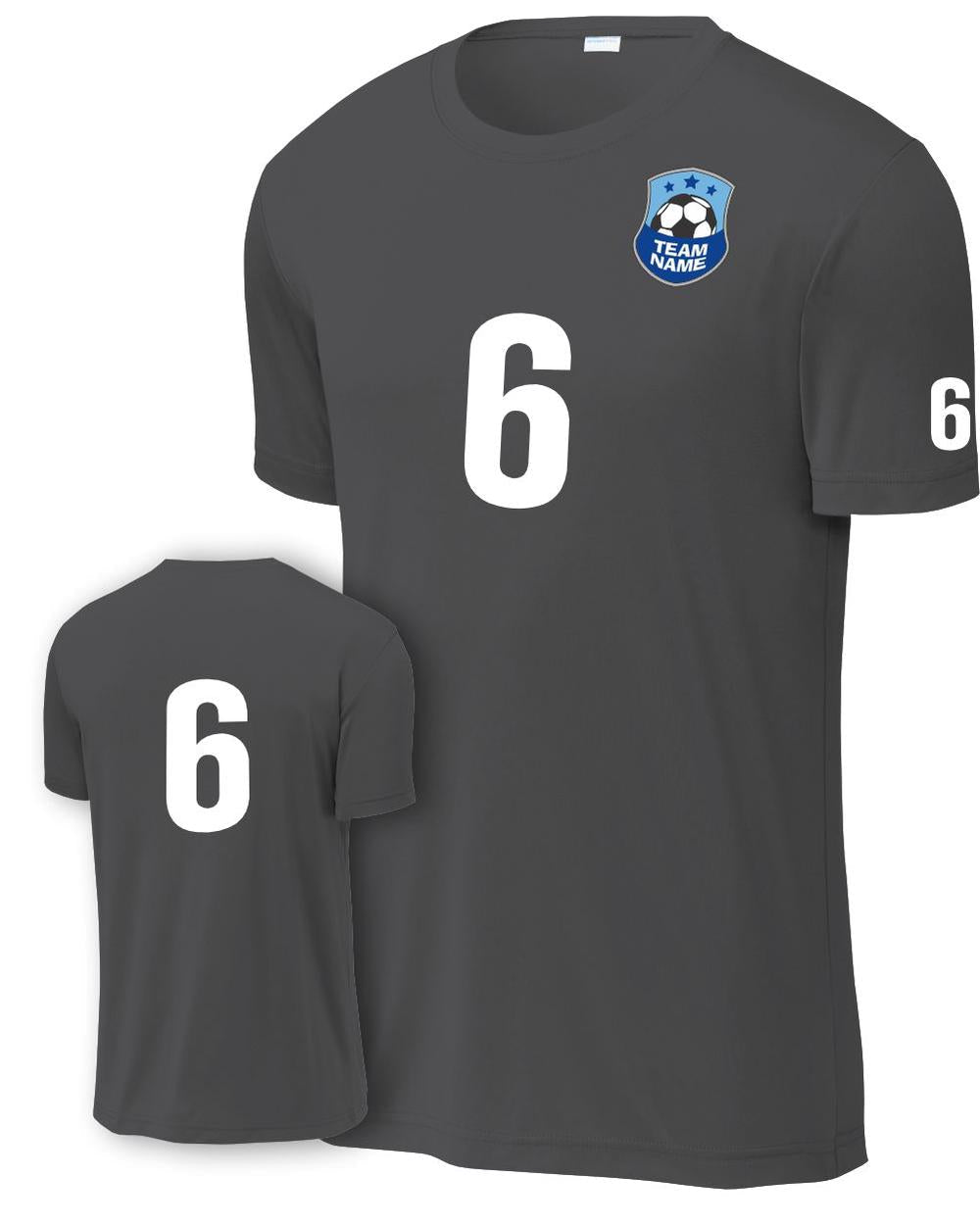 P&C Score Custom Soccer Jersey, color: Charcoal