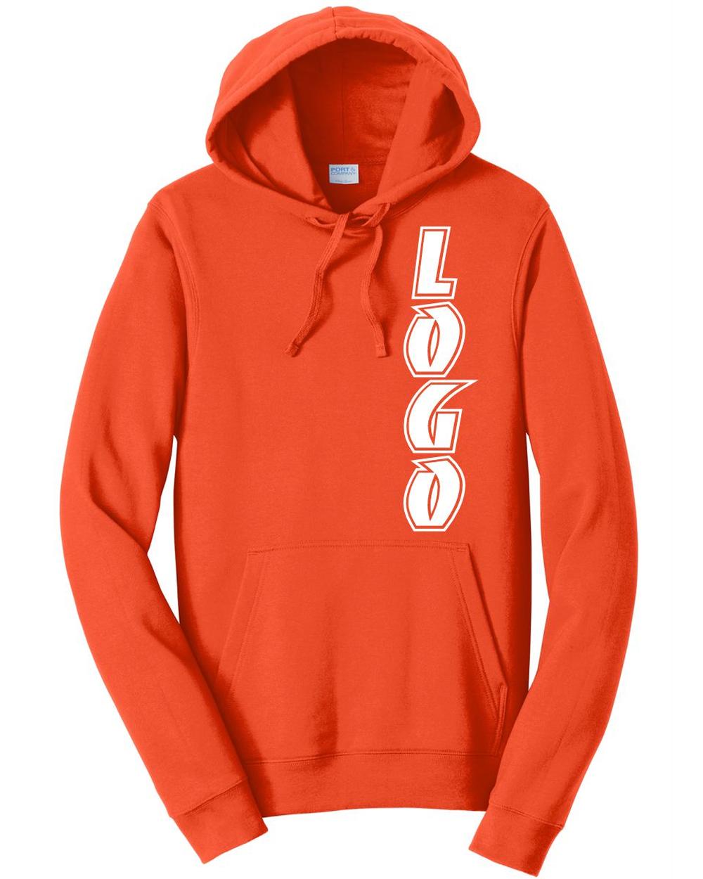 P&C Fan Favorite Fleece Pullover Hooded Custom Sweatshirt, color: Orange