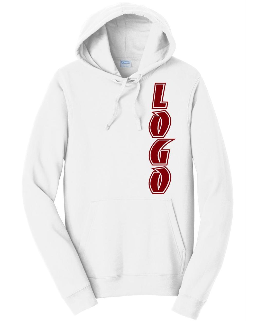 P&C Fan Favorite Fleece Pullover Hooded Custom Sweatshirt, color: White