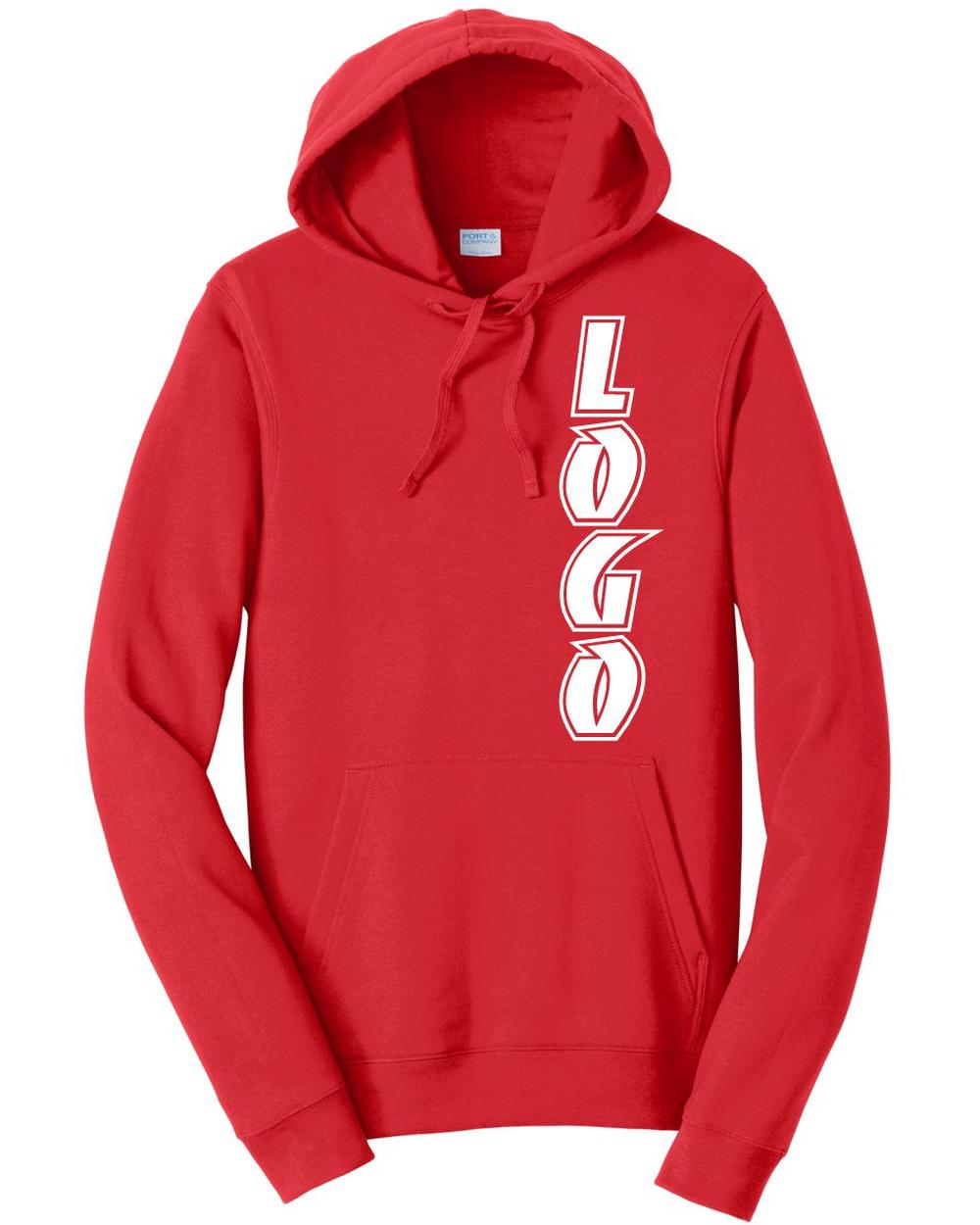P&C Fan Favorite Fleece Pullover Hooded Custom Sweatshirt, color: Bright Red