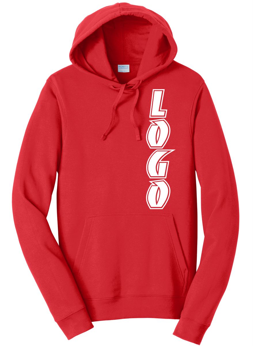 PC850YHWD Youth Fan Favorite Fleece Pullover Hooded Custom Sweatshirt, color: Bright Red
