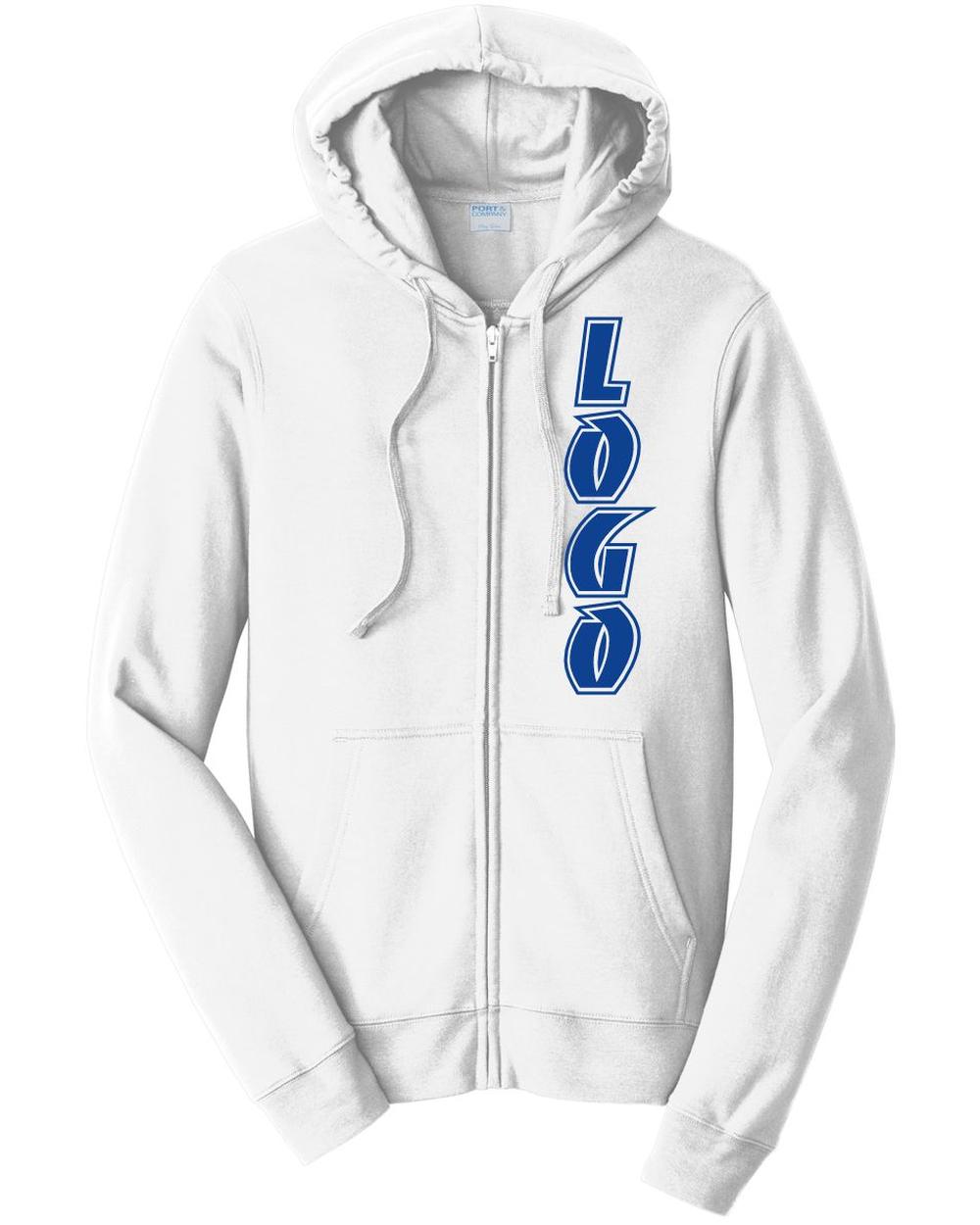 P&C Men's Fan Favorite Fleece Full-Zip Hooded Custom Sweatshirt, color: White