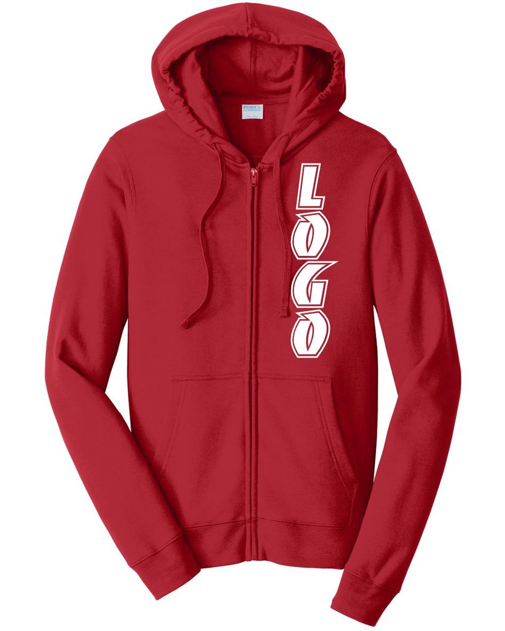 P&C Fan Favorite Fleece Full-Zip Hooded Custom Sweatshirt, color: Team Cardinal