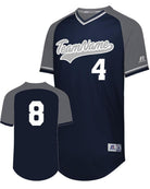 Russell V-Neck Custom Baseball Jersey, color: Navy/Steel/White