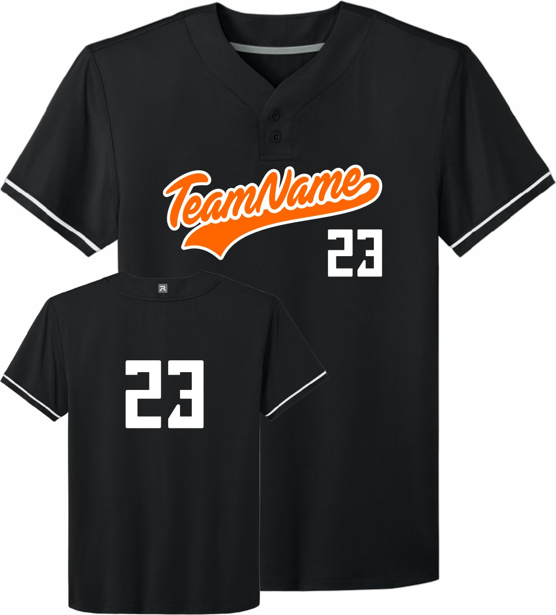 Richardson Select 2-Button Custom Baseball Jersey, color: Black
