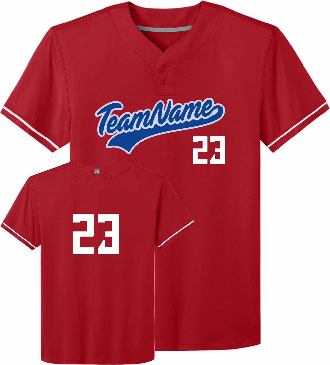 Richardson Select 2-Button Custom Baseball Jersey, color: Red