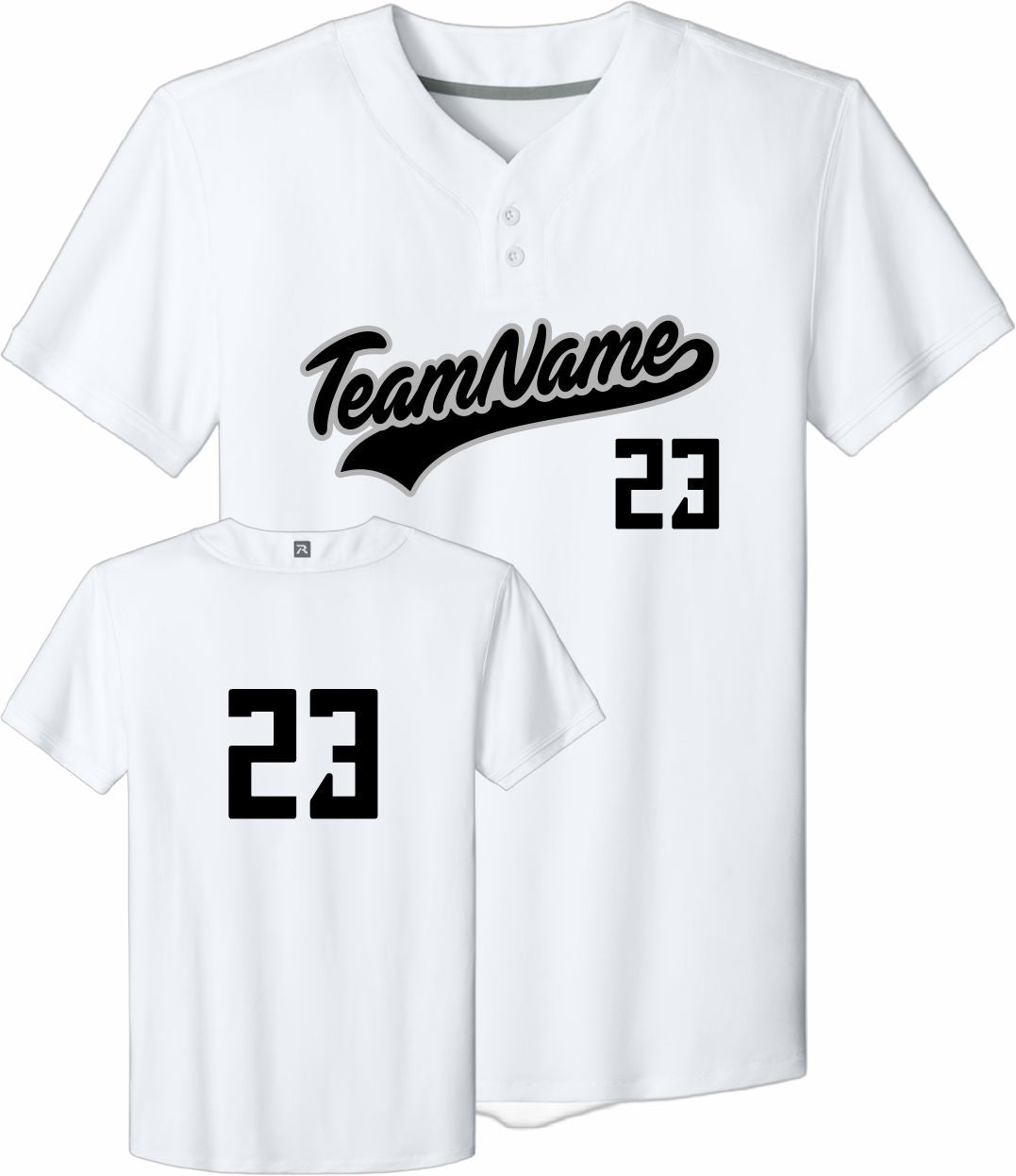 Richardson Select 2-Button Custom Baseball Jersey, color: White