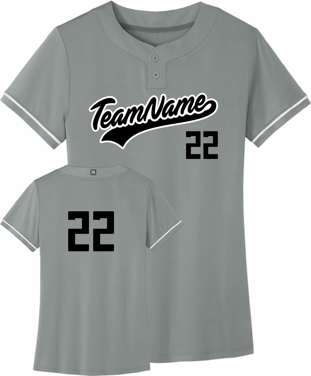 Richardson Select 2-Button Custom Softball Jersey, color: Grey