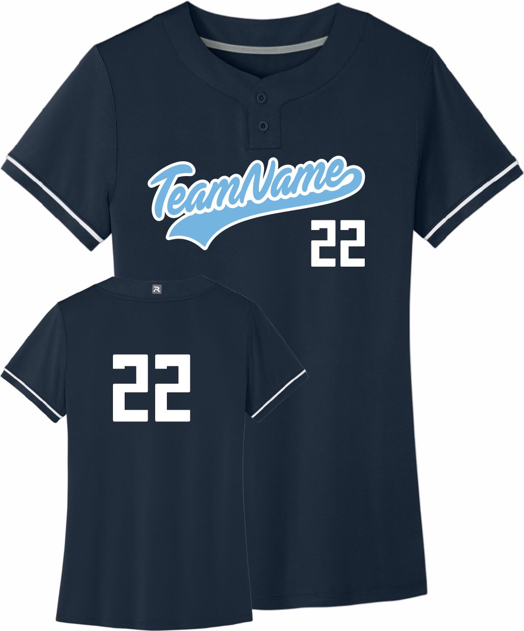 Richardson Select 2-Button Custom Softball Jersey, color: Navy