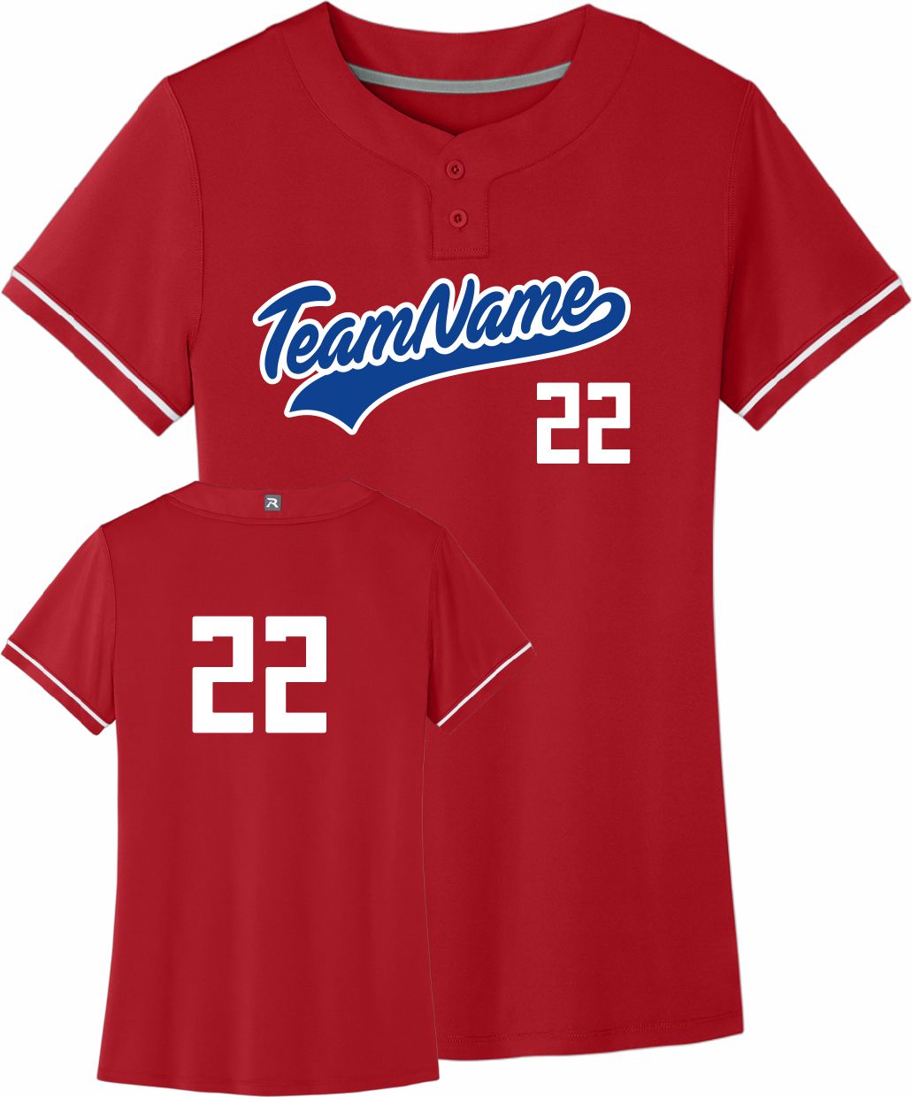 Richardson Select 2-Button Custom Softball Jersey, color: Red