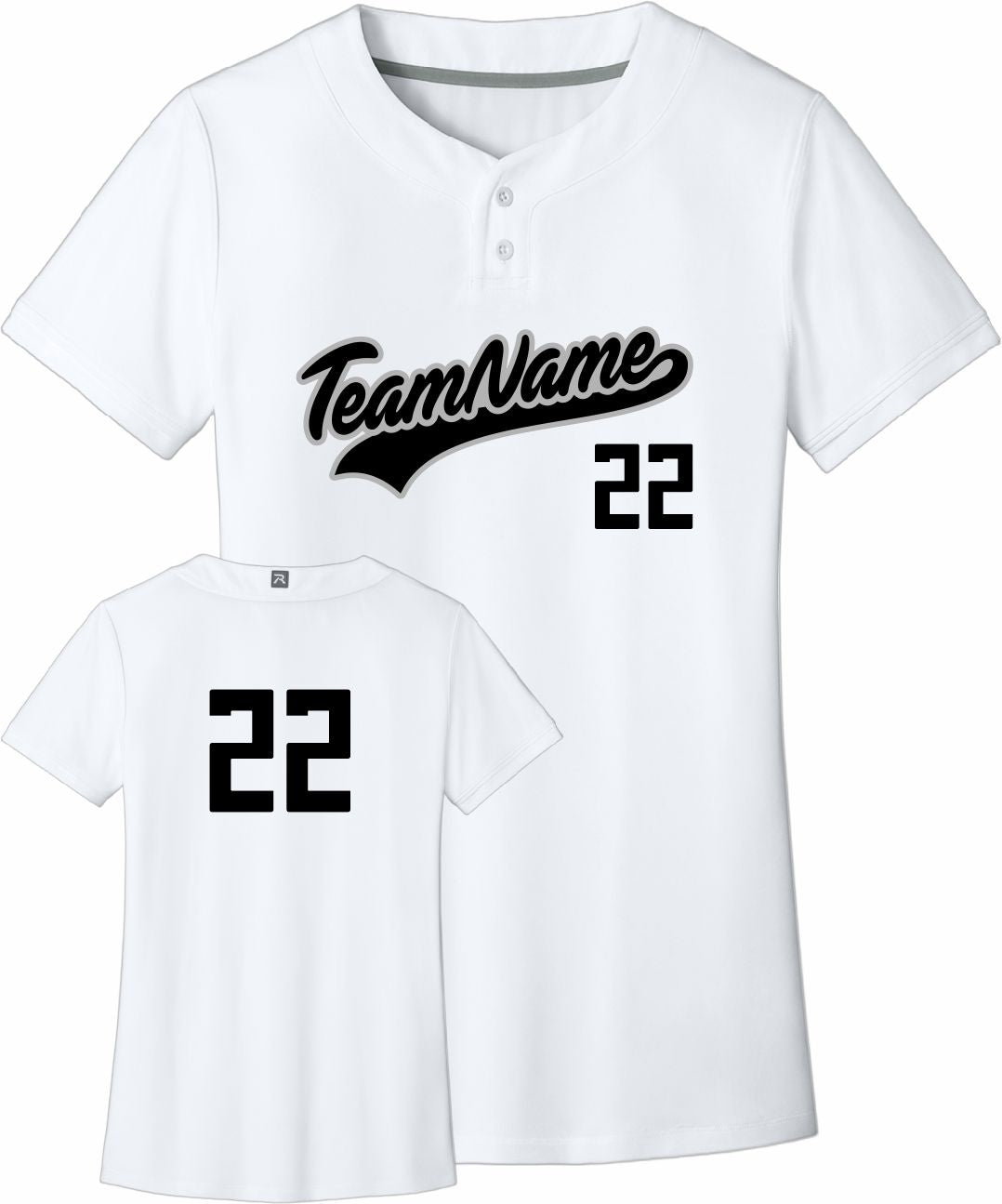 Richardson Select 2-Button Custom Softball Jersey, color: White