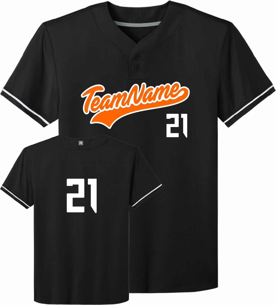 Richardson Select 2-Button Custom Baseball Jersey, color: Black