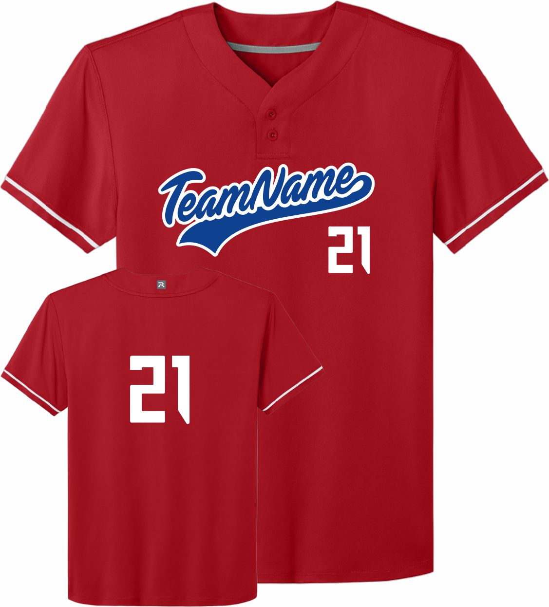 Richardson Select 2-Button Custom Baseball Jersey, color: Red