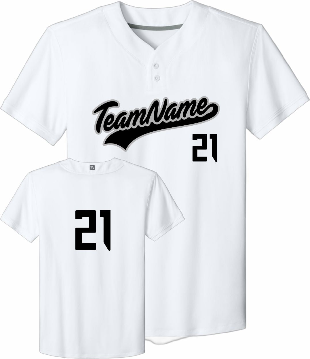 Richardson Select 2-Button Custom Baseball Jersey, color: White