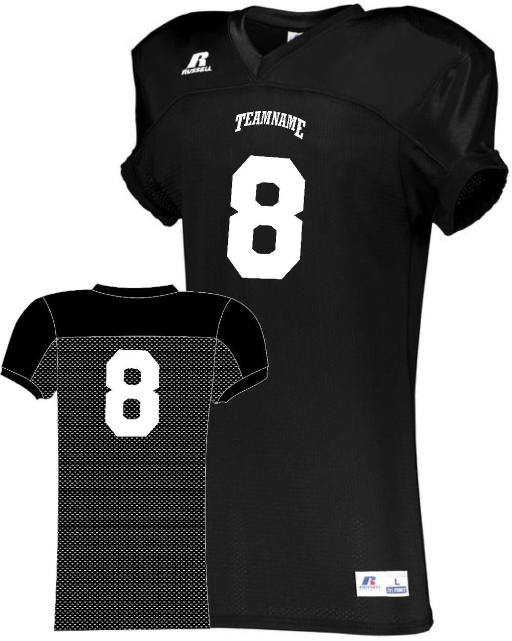 Russell Men's Stretch-Mesh Custom Football Jersey, color: Black