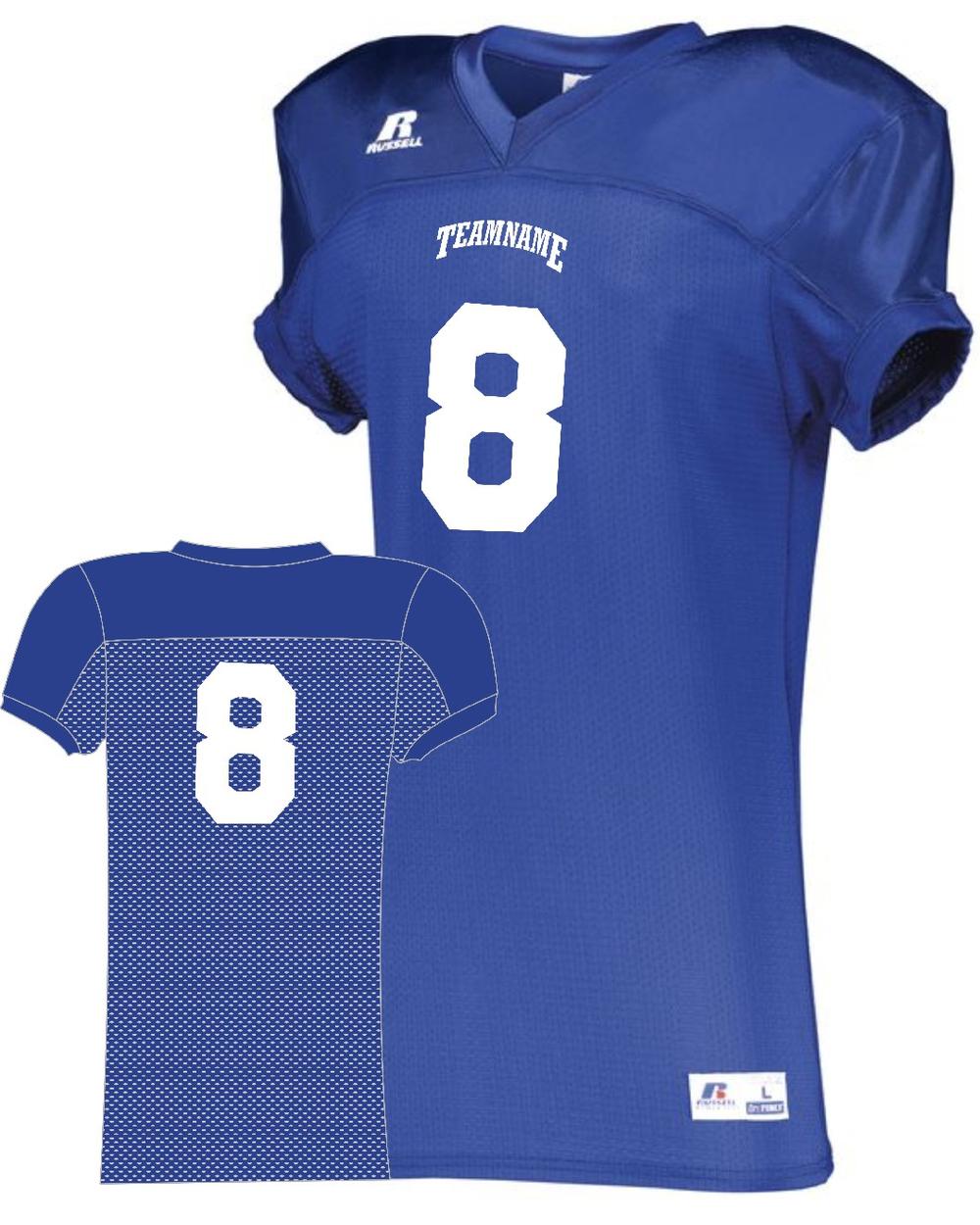 Russell Men's Stretch-Mesh Custom Football Jersey, color: Royal