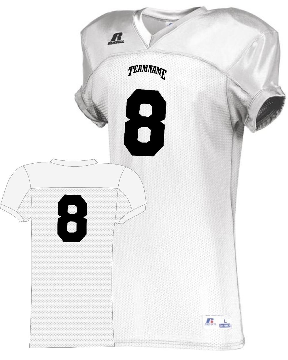 Russell Men's Stretch-Mesh Custom Football Jersey, color: White