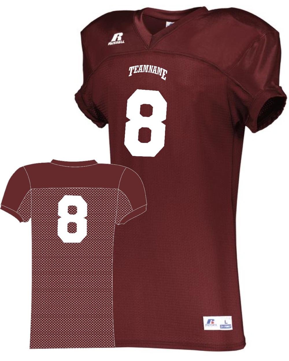 Russell Men's Stretch-Mesh Custom Football Jersey, color: Cardinal